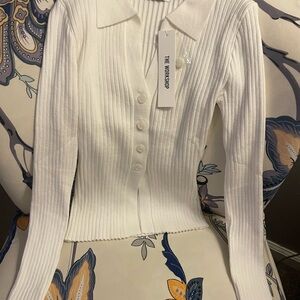 The Workshop Knit Button Down Top